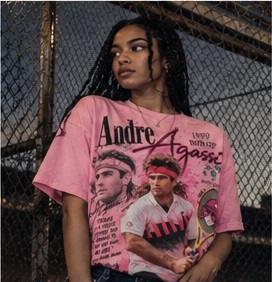 Model wearing the Vegas Owned Davis Cup