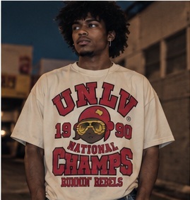 Model wearing Tark's Town Tee